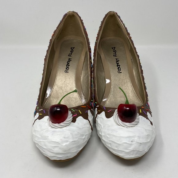 DIRTY LAUNDRY BAKED AND READY BIRTHDAY ICE CREAM HEEL SHOES  SIZE 11W | 3" HEEL - Picture 2 of 14